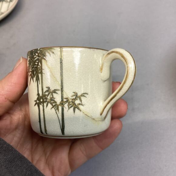 Set Of 6 Vintage Satsuma Japanese Porcelain Cups & Saucers - Picture 14 of 16